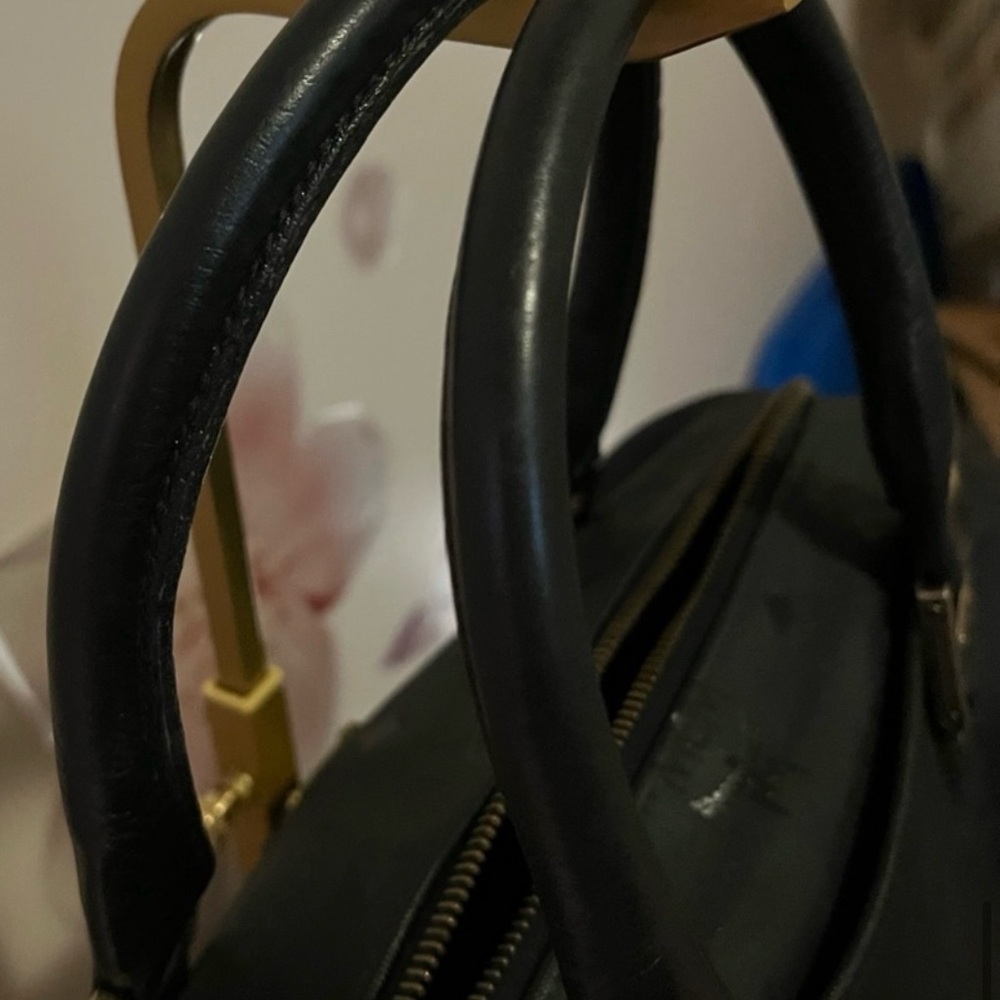 MCM Black Satchel with Structured Design and Monogram - Picture 5 of 15